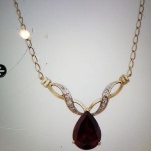 Necklace Garnet diamonds